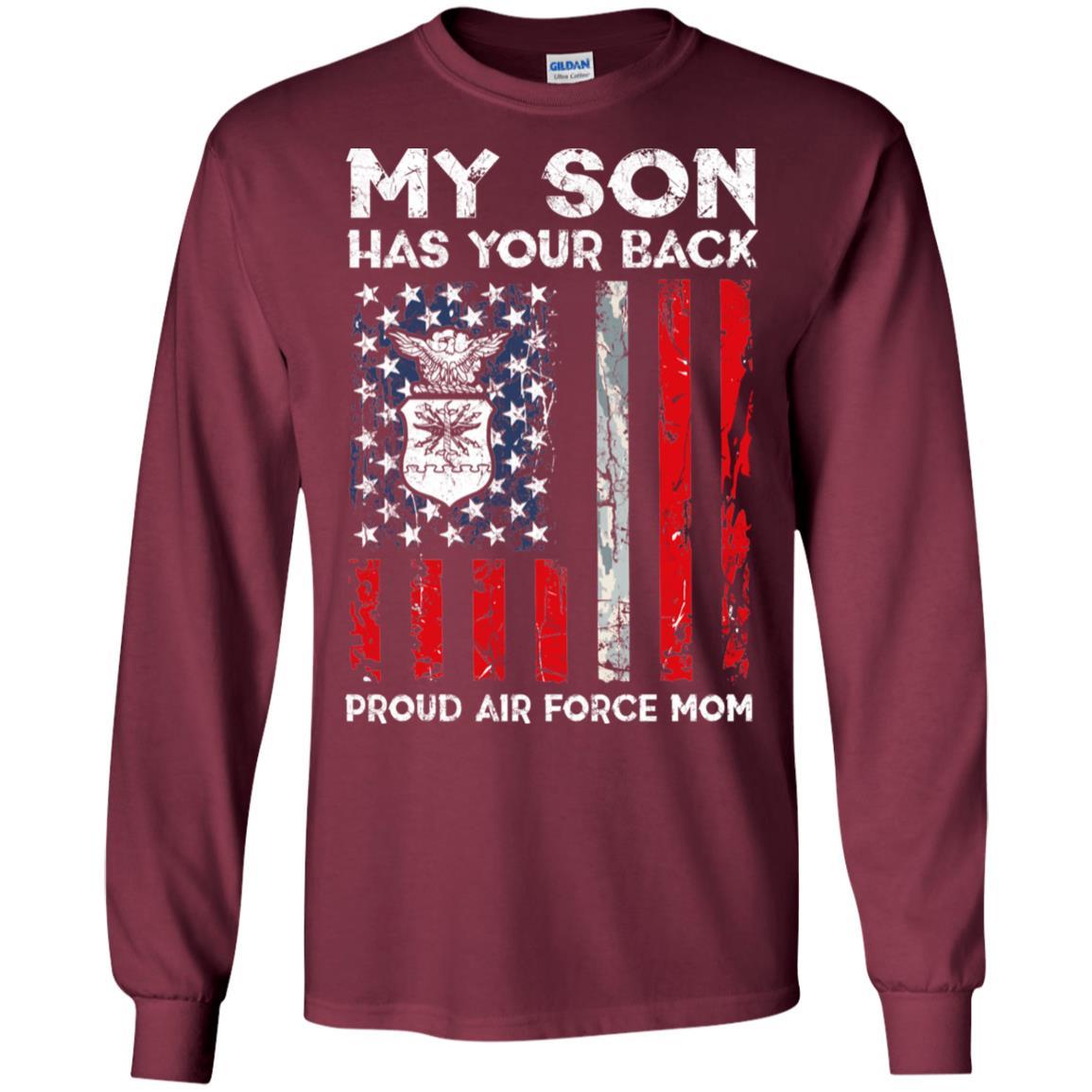My Son Has Your Back - Proud Air Force Mom Men T Shirt On Front-TShirt-USAF-Veterans Nation