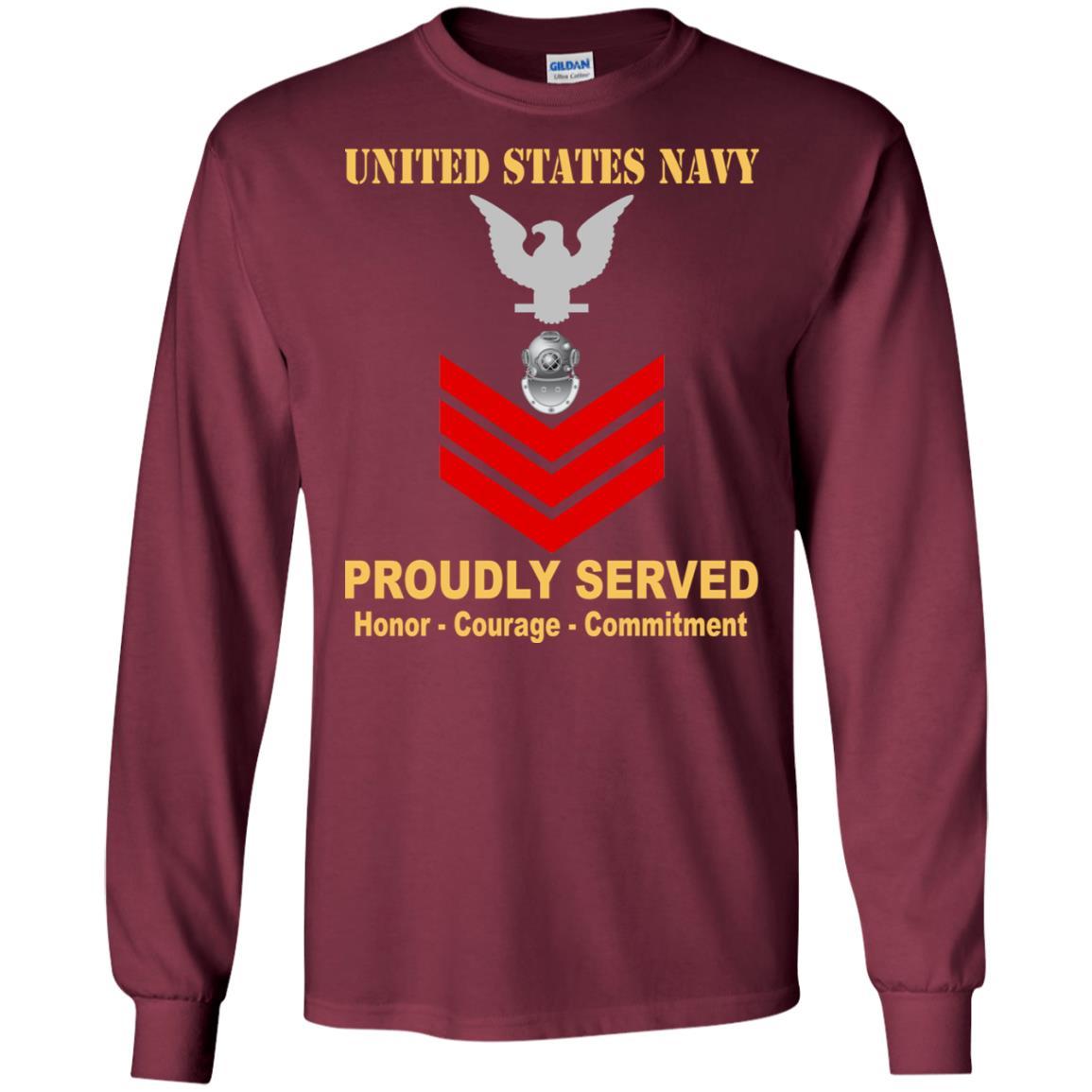 Navy Diver Navy ND E-6 Rating Badges Proudly Served T-Shirt For Men On Front-TShirt-Navy-Veterans Nation
