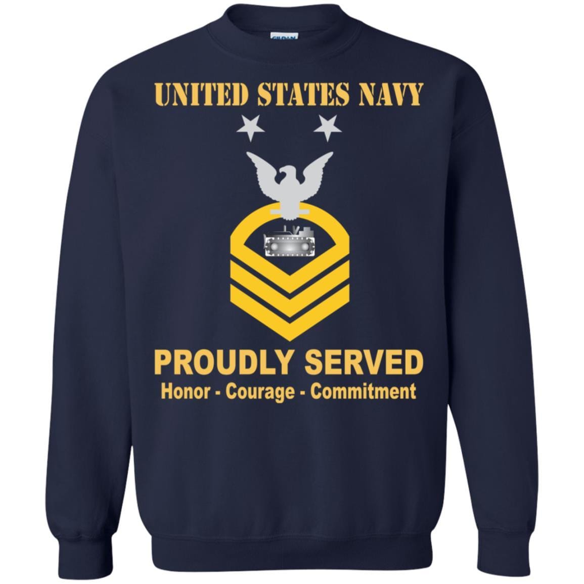 Navy Equipment Operator Navy EO E-9 Rating Badges Proudly Served T-Shirt For Men On Front-TShirt-Navy-Veterans Nation