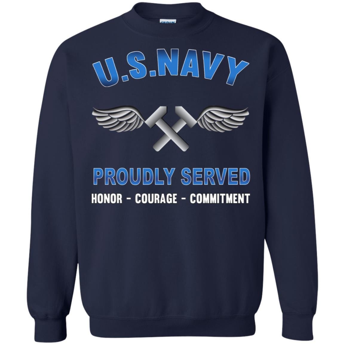 Navy Aviation Structural Mechanic Navy AM - Proudly Served T-Shirt For Men On Front-TShirt-Navy-Veterans Nation