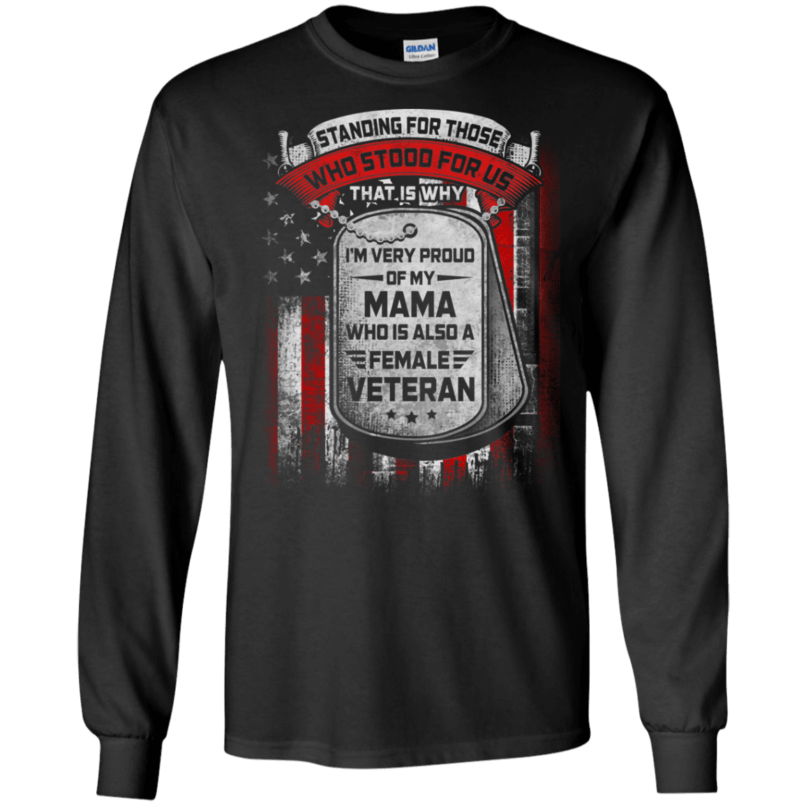 Military T-Shirt "Standing For Those Who Stood For Us" Front-TShirt-General-Veterans Nation