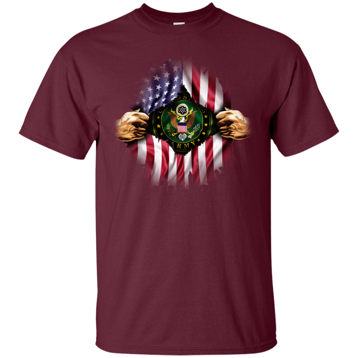 Proud Army Hero Men Front T Shirt-TShirt-Army-Veterans Nation