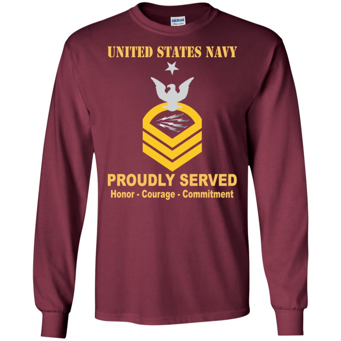 U.S Navy Radioman Navy RM E-8 Rating Badges Proudly Served T-Shirt For Men On Front-TShirt-Navy-Veterans Nation