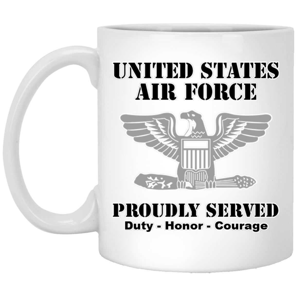 US Air Force O-6 Colonel Col O6 Field Officer Ranks White Coffee Mug - Stainless Travel Mug-Mug-USAF-Ranks-Veterans Nation