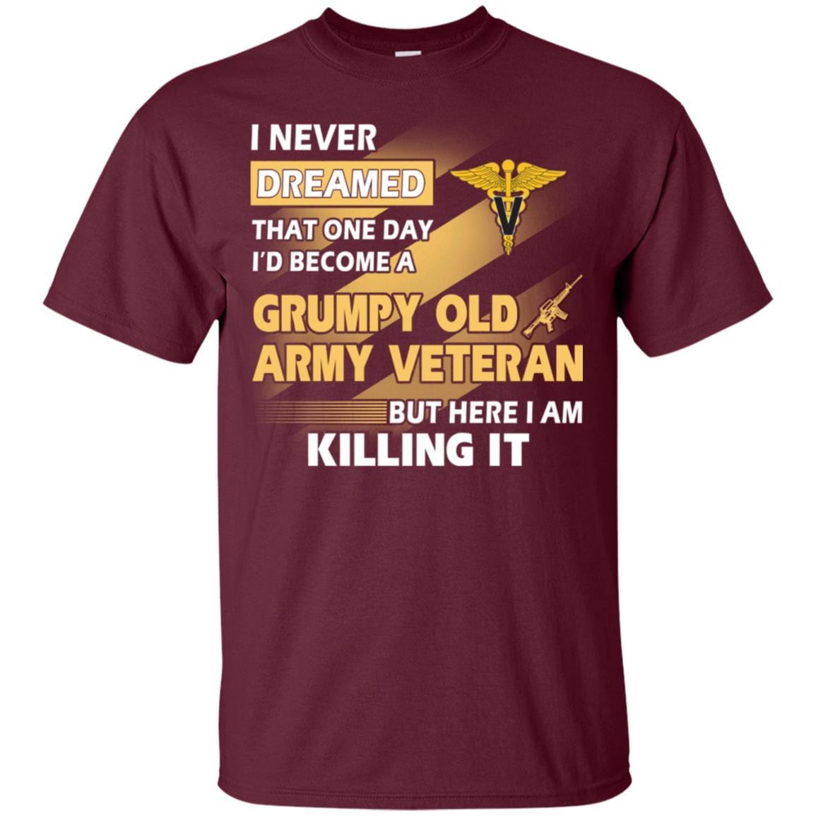 US Army T-Shirt "Veterinary Corps Grumpy Old Veteran" On Front-TShirt-Army-Veterans Nation