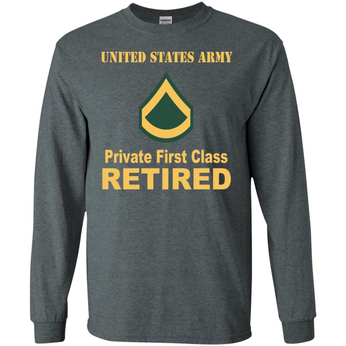 Army E-3 PFC E3 Private First Class Enlisted Soldier Retired Men T Shirt On Front-TShirt-Army-Veterans Nation