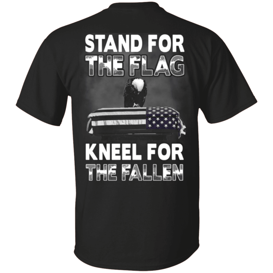 Military T-Shirt "Veteran - Stand For The Flag Kneel For The Fallen"-TShirt-General-Veterans Nation