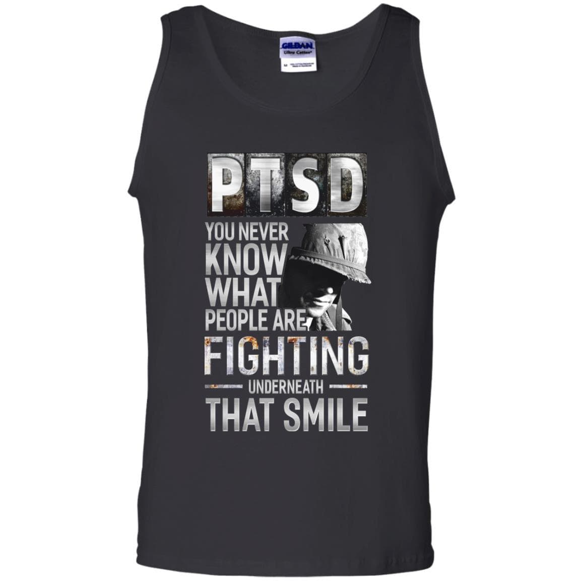 Military T-Shirt "Veteran - NinjaTom PTSD Proudly Served On" Front For Men-TShirt-General-Veterans Nation