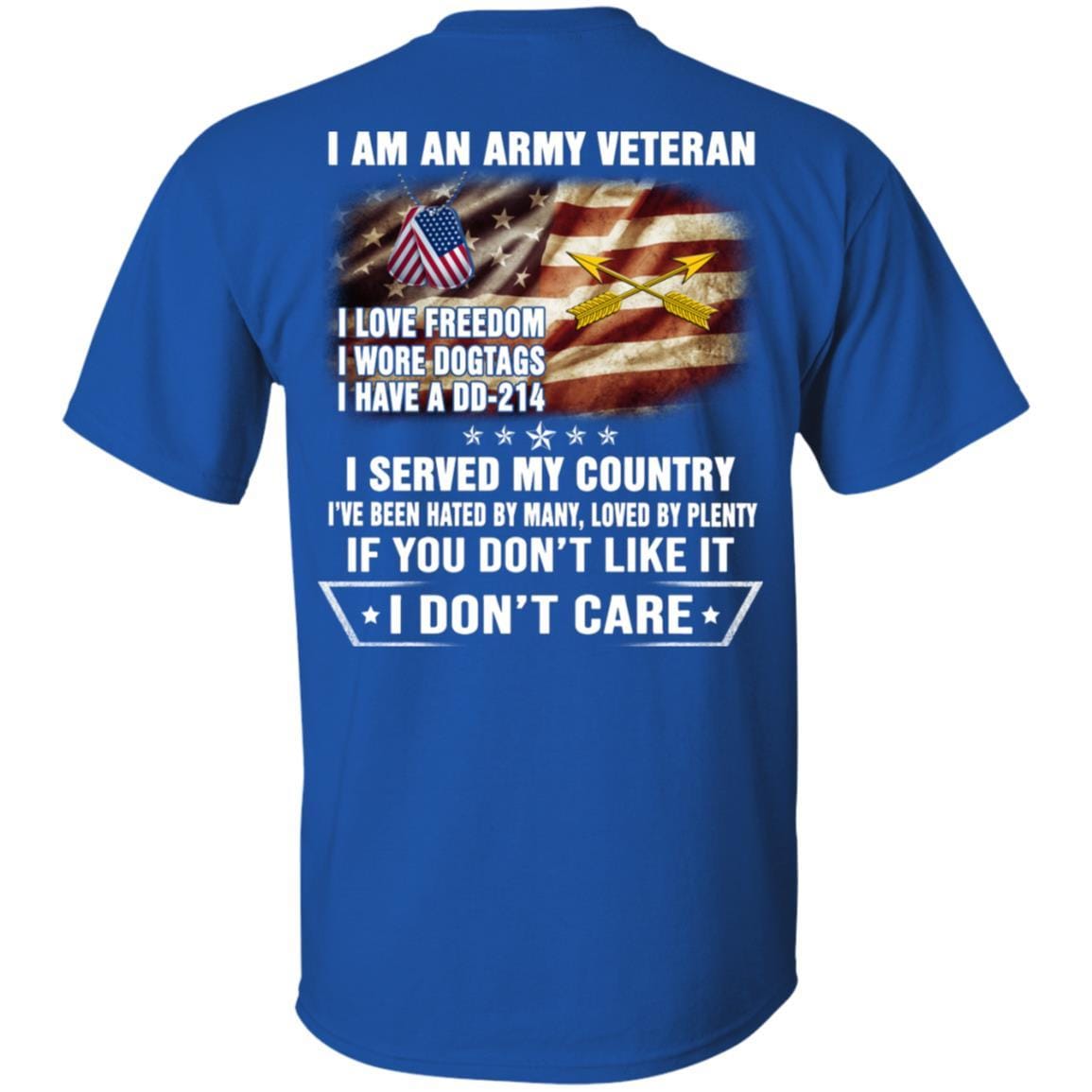 T-Shirt "I Am An Army Special Forces (USASFC) Veteran" On Back-TShirt-Army-Veterans Nation