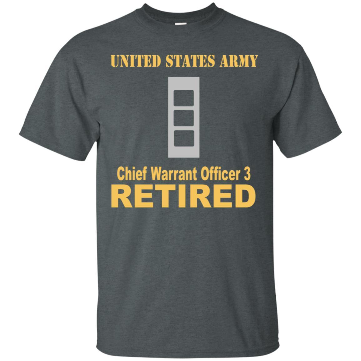 US Army W-3 Chief Warrant Officer 3 W3 CW3 Warrant Officer Retired Men T Shirt On Front-TShirt-Army-Veterans Nation