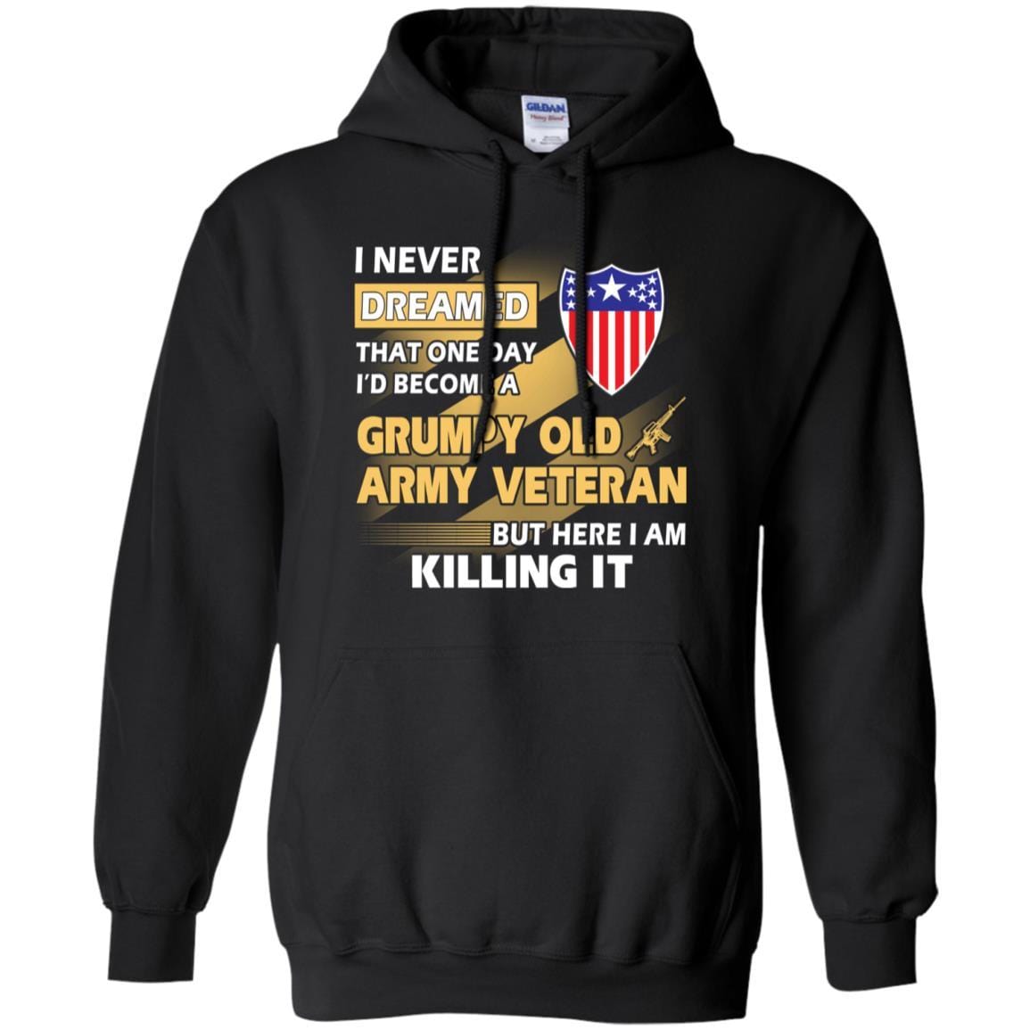 US Army T-Shirt "Adjutant General Grumpy Old Veteran" On Front-TShirt-Army-Veterans Nation