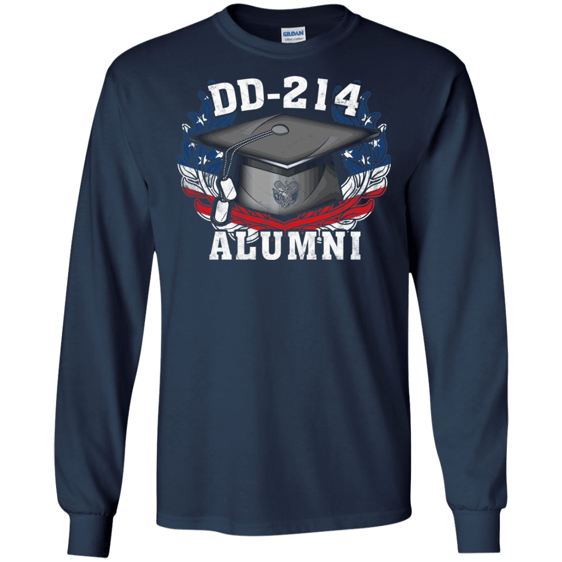 Military T-Shirt "DD 214 Alumni Veteran" Front-TShirt-General-Veterans Nation