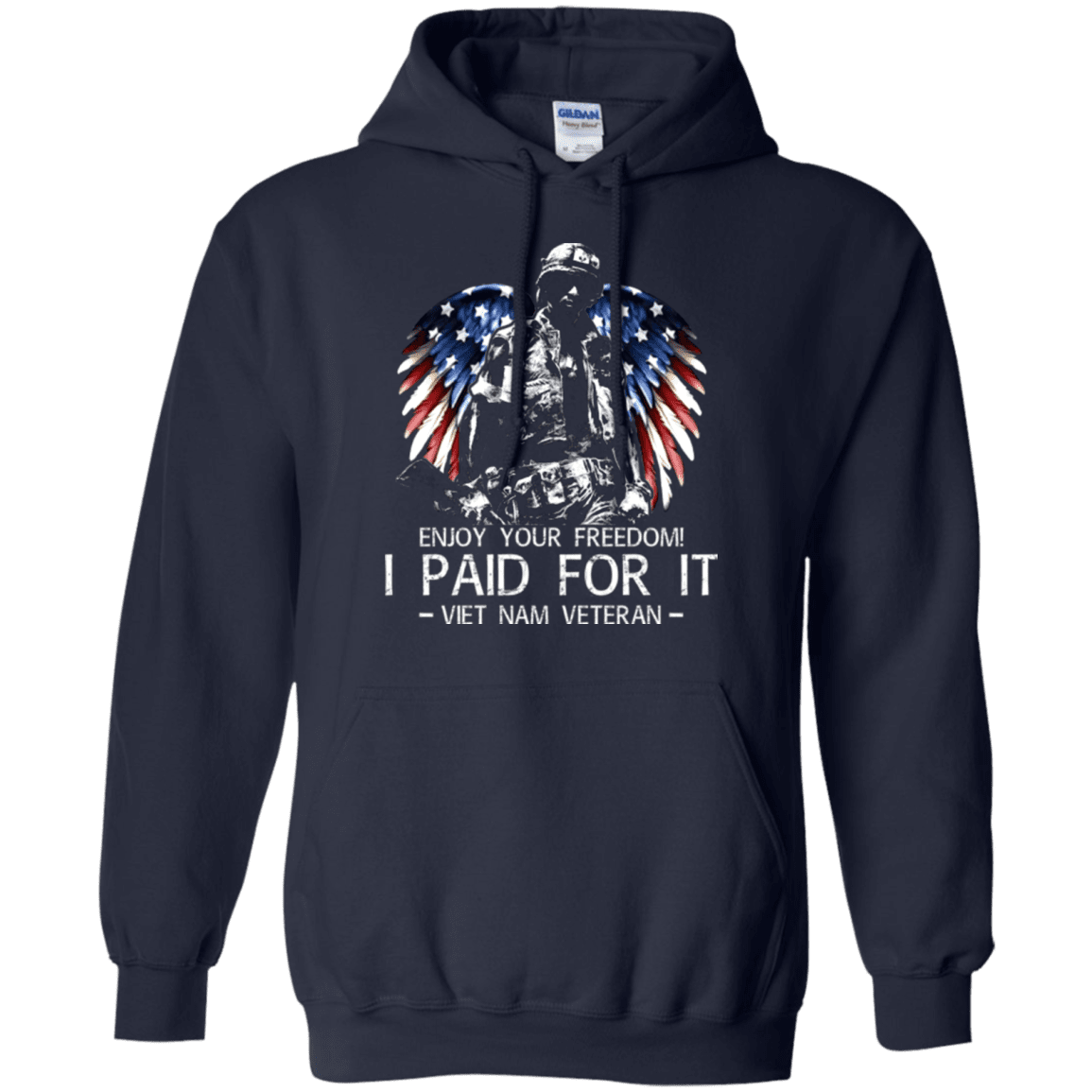 Military T-Shirt "Vietnam Veteran - Enjoy your freedom I paid for it Men" Front-TShirt-General-Veterans Nation