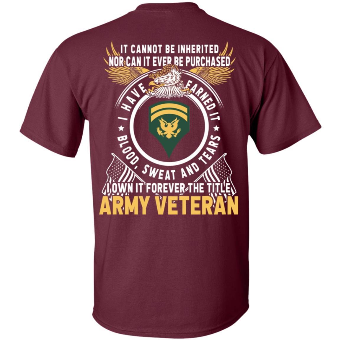 US Army E-6 SPC E6 Specialist Ranks T-Shirt For Men On Back-TShirt-Army-Veterans Nation