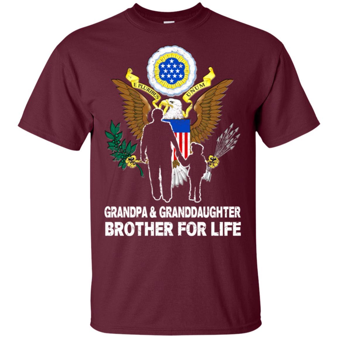 ARMY GRANDPA AND GRANDDAUGHTER ( GRANDSON ) BROTHER FOR LIFE T-Shirt On Front-TShirt-Army-Veterans Nation