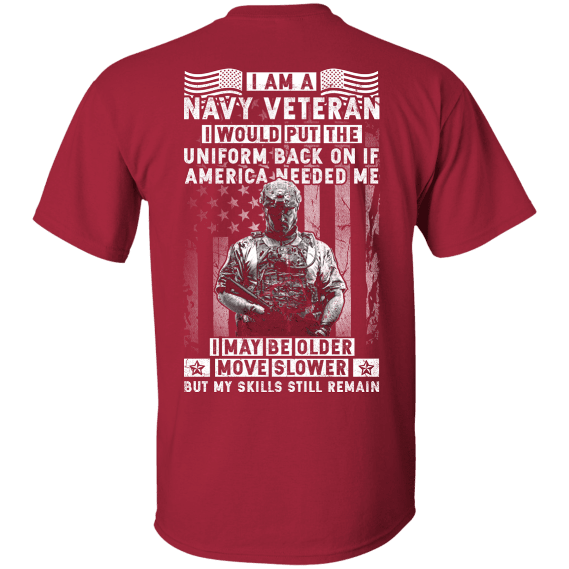 I am a Navy Veteran Men Back T Shirts-TShirt-Navy-Veterans Nation
