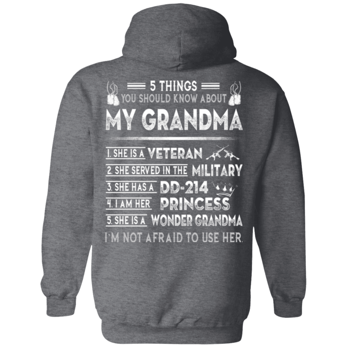 Military T-Shirt "5 Things You Should Know About My Grandma DD214"-TShirt-General-Veterans Nation