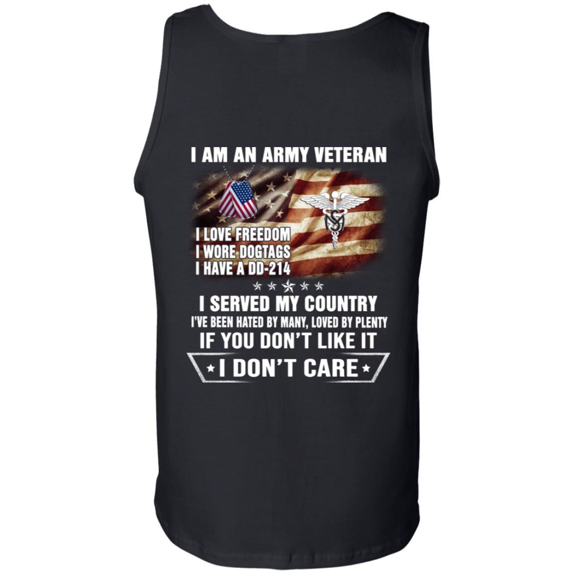 T-Shirt "I Am An Army Medical Service Corps Veteran" On Back-TShirt-Army-Veterans Nation