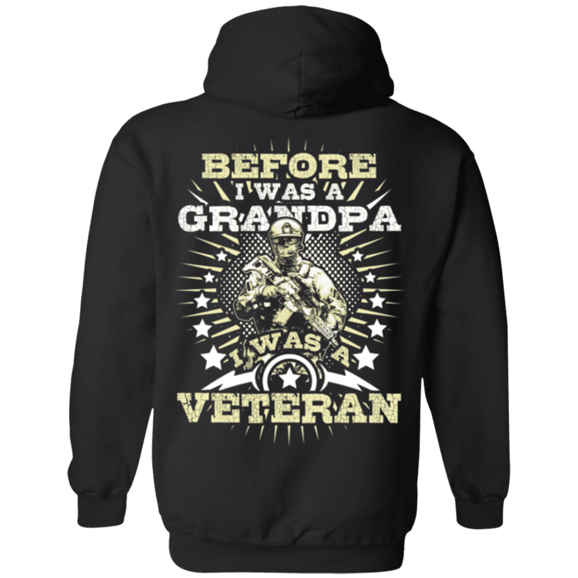 Military T-Shirt "Before I was a Grandpa I was a Veteran" - Men Back-TShirt-General-Veterans Nation