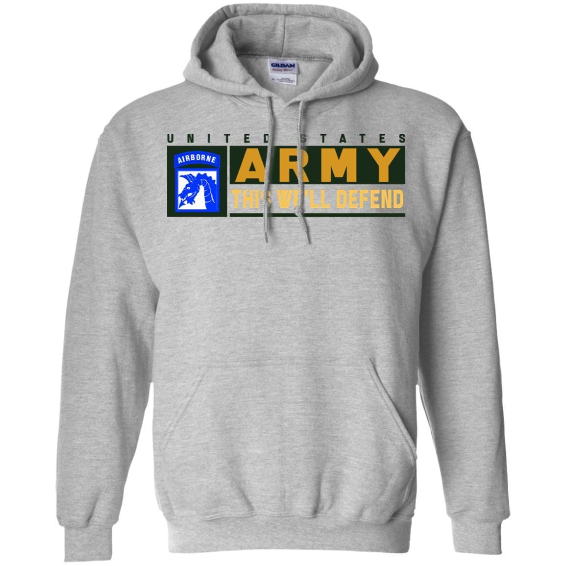 US Army 18th XVIII Airborne- This We'll Defend T-Shirt On Front For Men-TShirt-Army-Veterans Nation