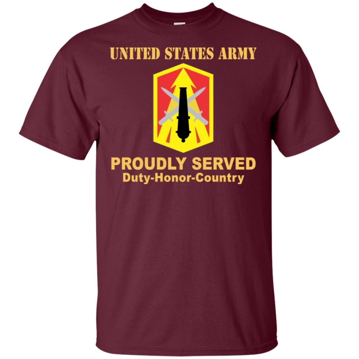 US ARMY 214TH FIRES BRIGADE - Proudly Served T-Shirt On Front For Men-TShirt-Army-Veterans Nation