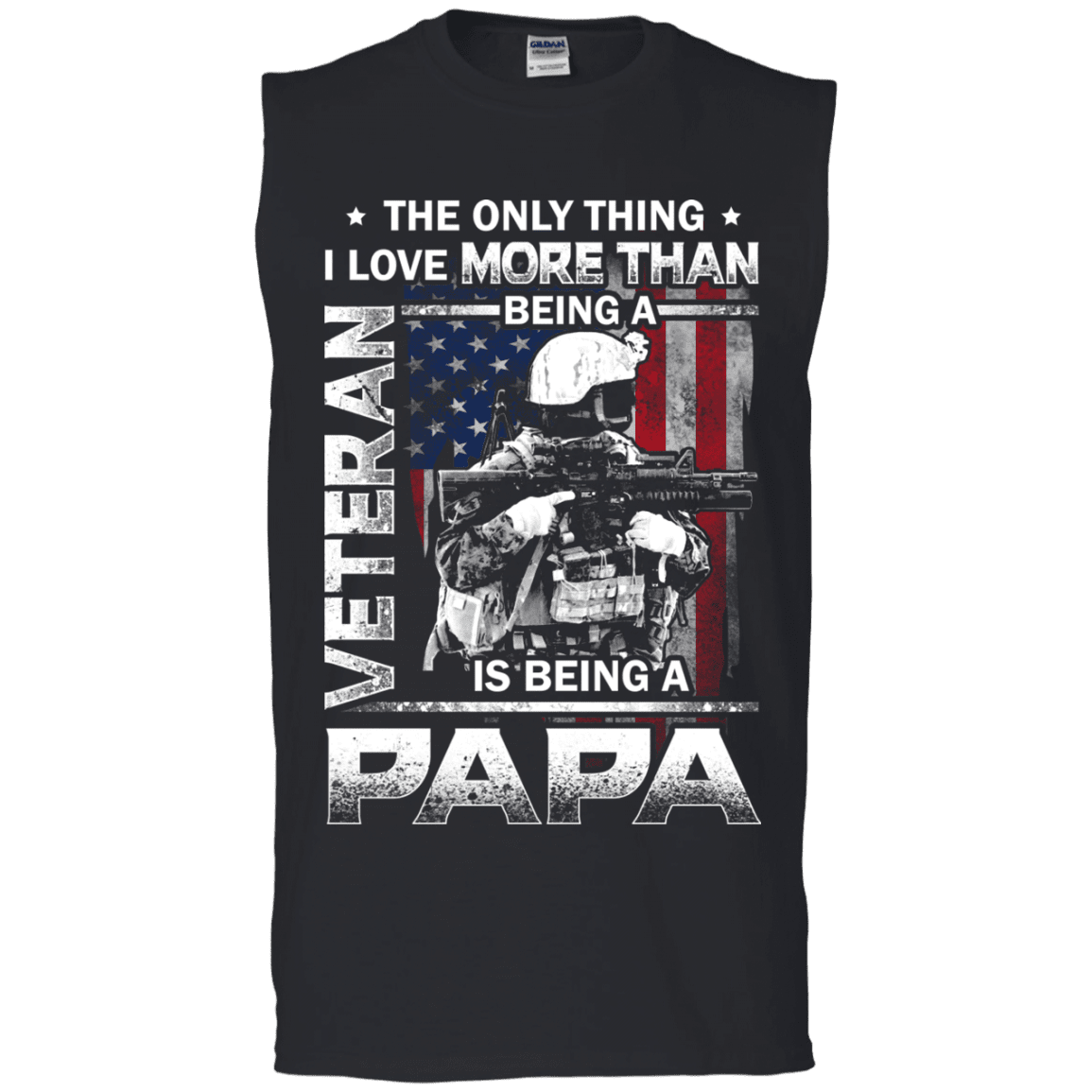Military T-Shirt "I love Being A Papa Veteran Men" Front-TShirt-General-Veterans Nation