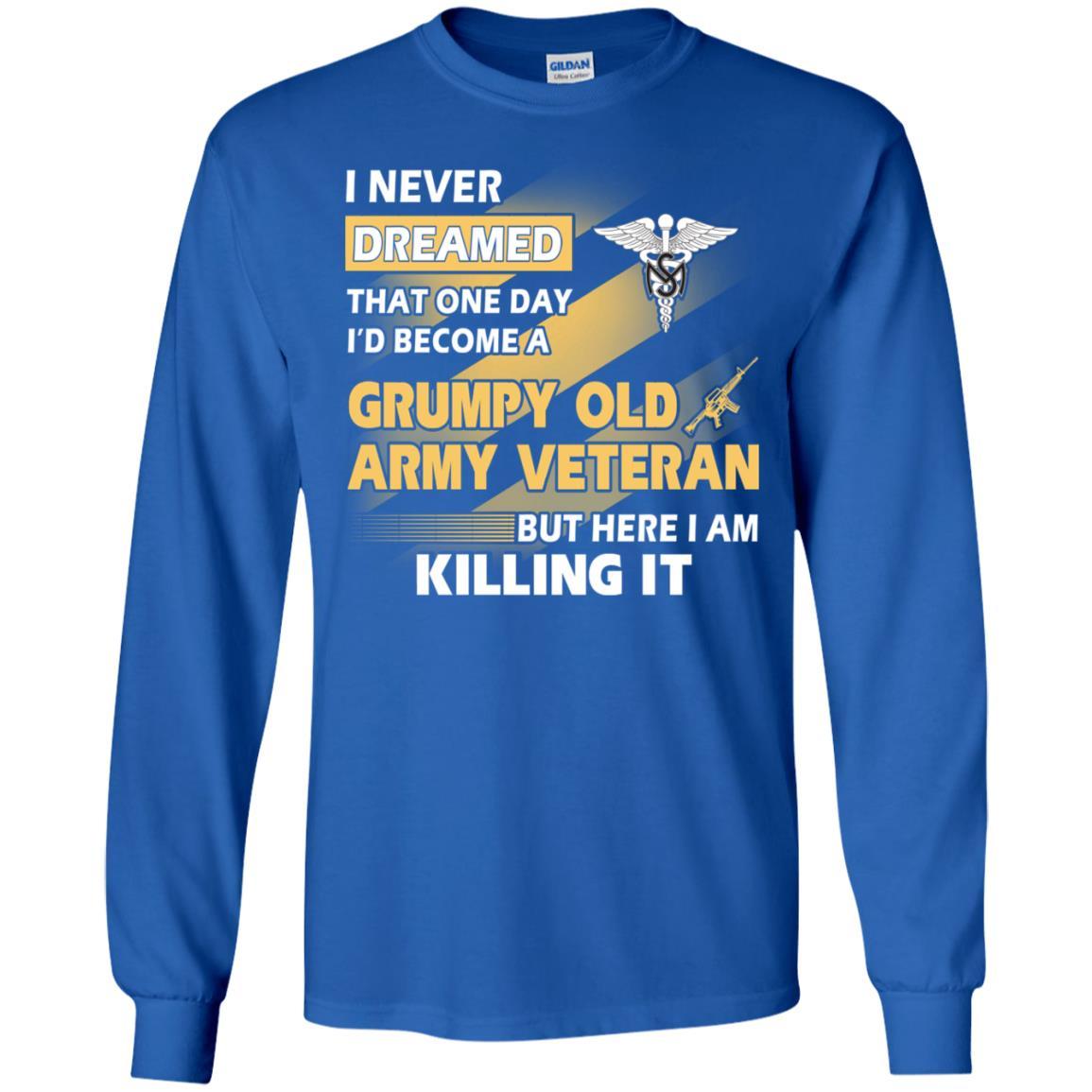 US Army T-Shirt "Medical Service Corps Grumpy Old Veteran" On Front-TShirt-Army-Veterans Nation