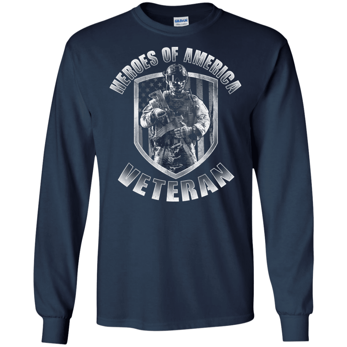 Military T-Shirt "Veterans - Heroes Of America Men" Front-TShirt-General-Veterans Nation