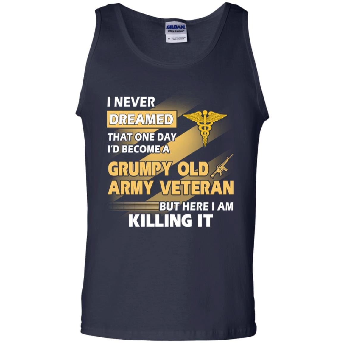 US Army T-Shirt "Medical Corps Grumpy Old Veteran" On Front-TShirt-Army-Veterans Nation