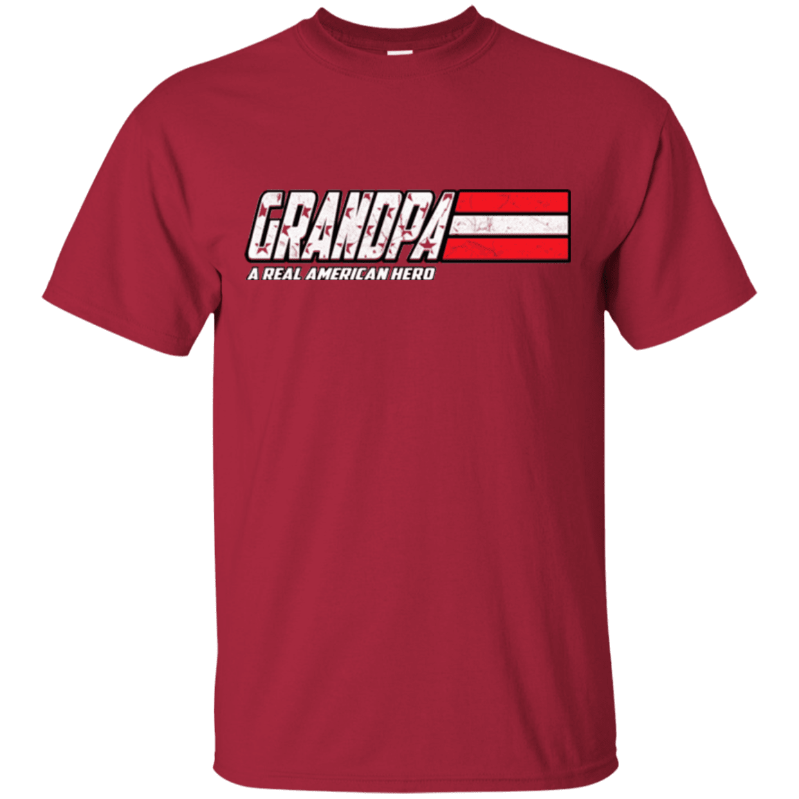 Military T-Shirt "Grandpa - A Real American Hero - Men" Front-TShirt-General-Veterans Nation