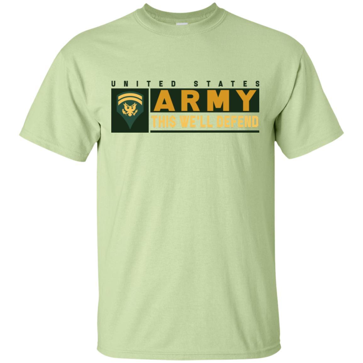 US Army E-6 SPC This We Will Defend T-Shirt On Front For Men-TShirt-Army-Veterans Nation