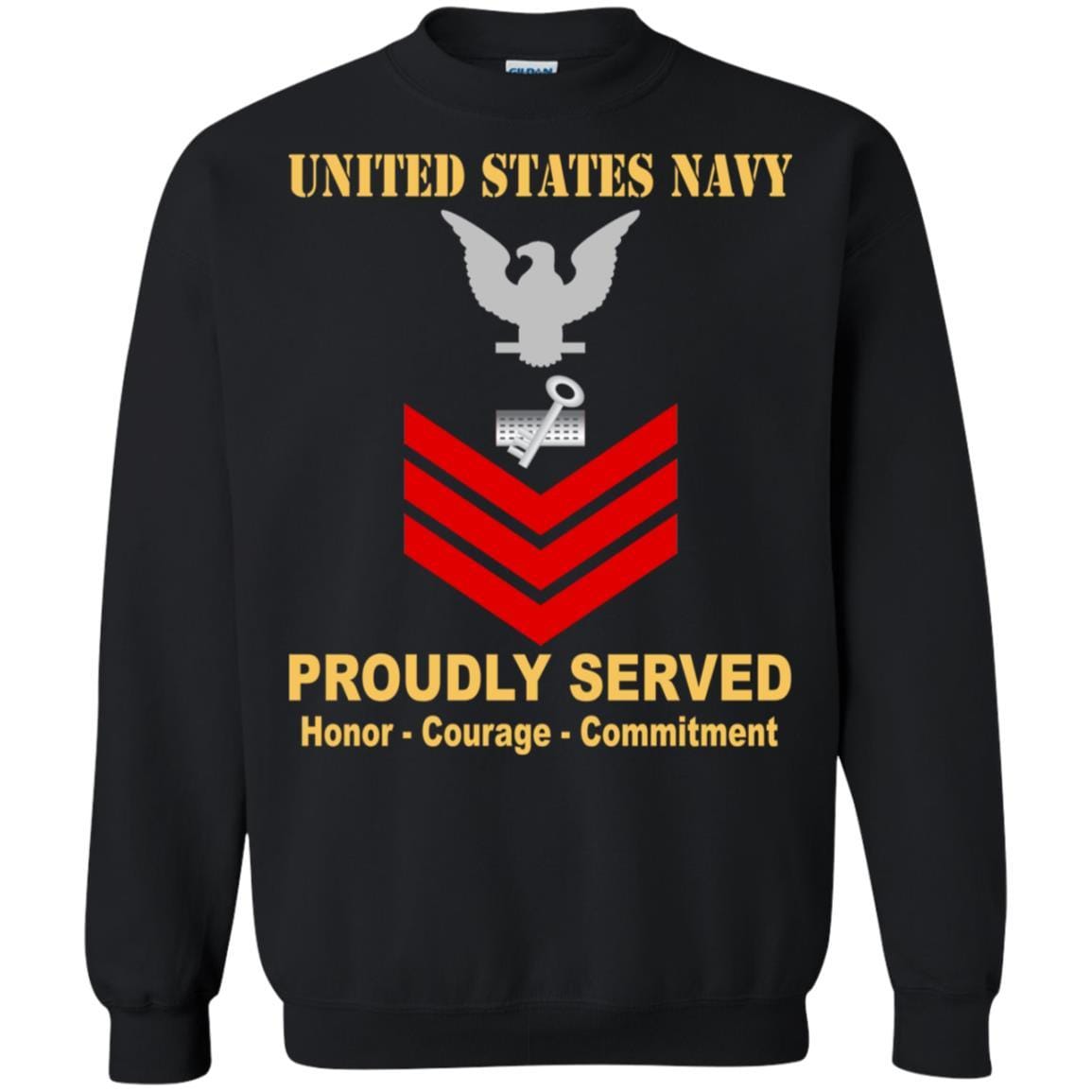 Navy Disbursing Clerk Navy DK E-6 Rating Badges Proudly Served T-Shirt For Men On Front-TShirt-Navy-Veterans Nation