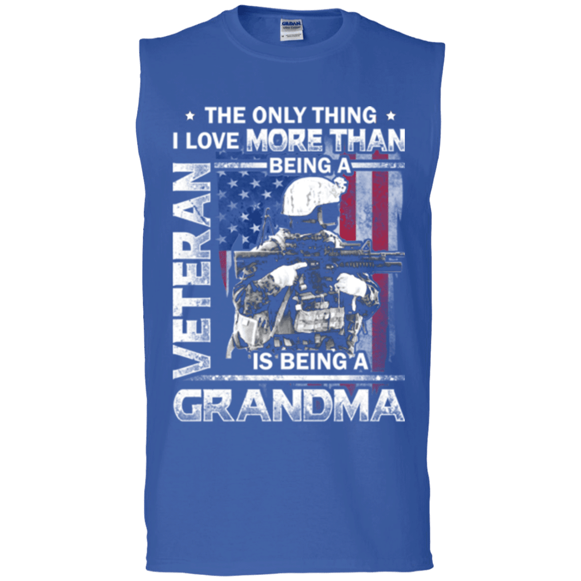 Military T-Shirt "I Love Being a Grandma Veteran" - Front-TShirt-General-Veterans Nation