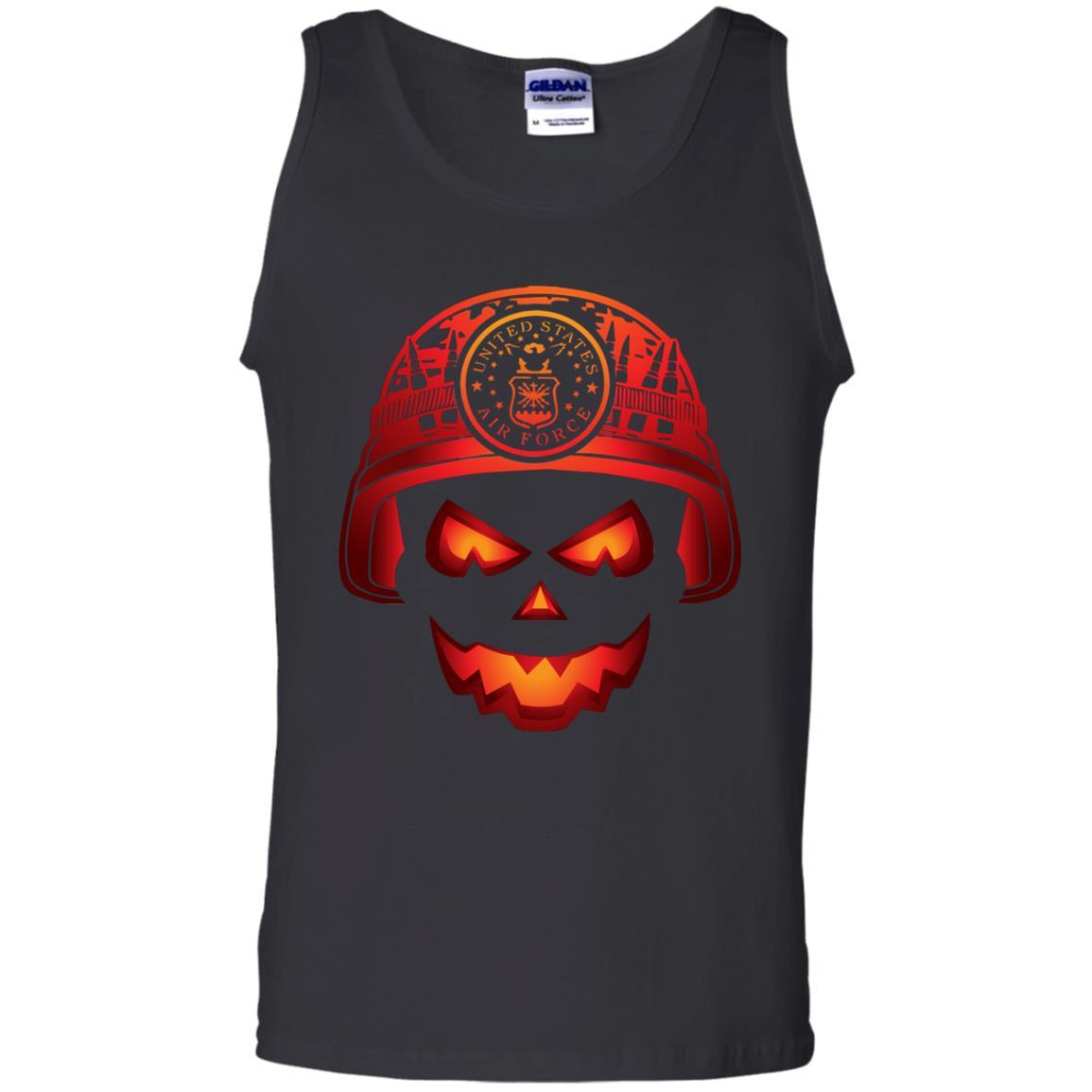 US Air Force Skull Halloween Men T Shirt On Front-TShirt-USAF-Veterans Nation