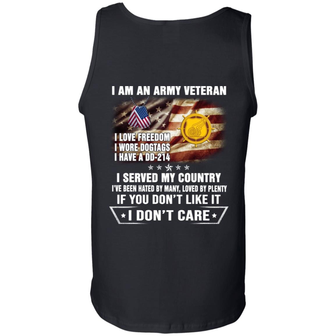 T-Shirt "I Am An Army Transportation Corps Veteran" On Back-TShirt-Army-Veterans Nation
