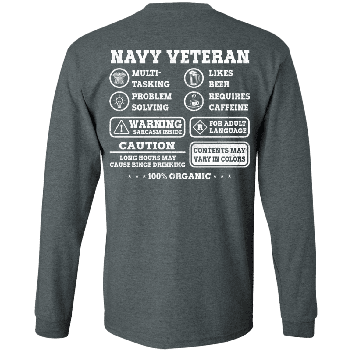 Navy Veteran Multitasking Sarcasm Men Back T Shirts-TShirt-Navy-Veterans Nation