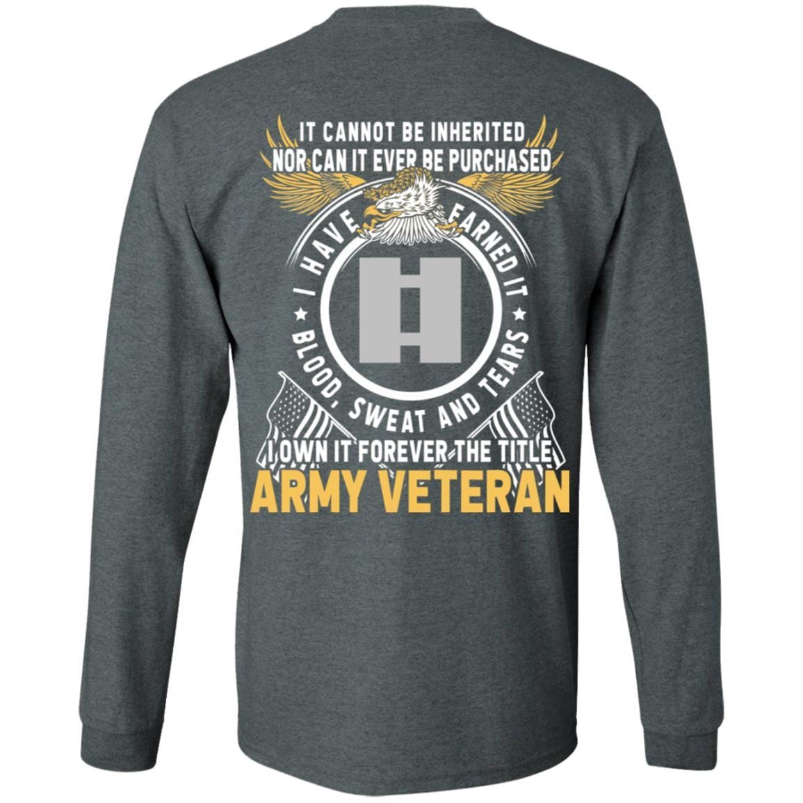 US Army O-3 Captain O3 CPT Commissioned Officer Ranks T-Shirt For Men On Back-TShirt-Army-Veterans Nation