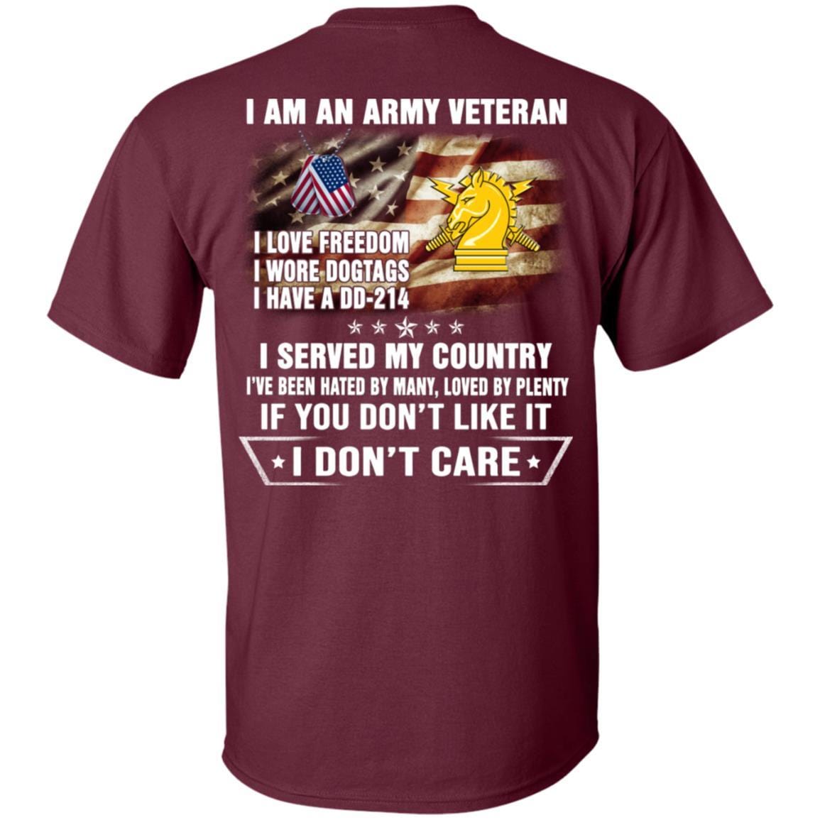 T-Shirt "I Am An Army Psychological Ops Veteran" On Back-TShirt-Army-Veterans Nation