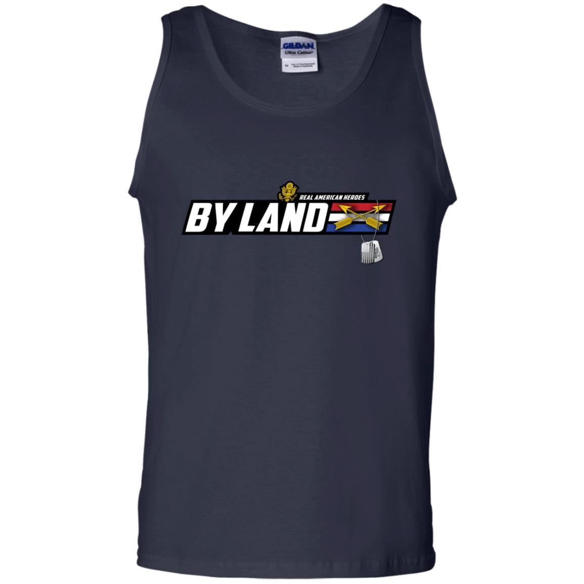 US Army T-Shirt "Special Forces (USASFC) Real American Heroes By Land" On Front-TShirt-Army-Veterans Nation