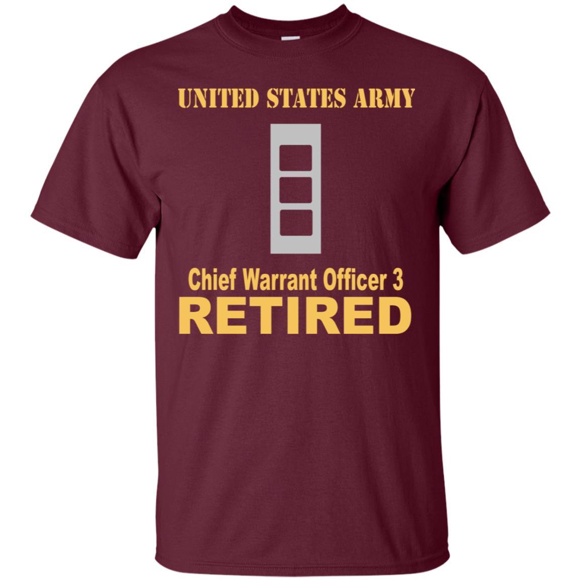 US Army W-3 Chief Warrant Officer 3 W3 CW3 Warrant Officer Retired Men T Shirt On Front-TShirt-Army-Veterans Nation
