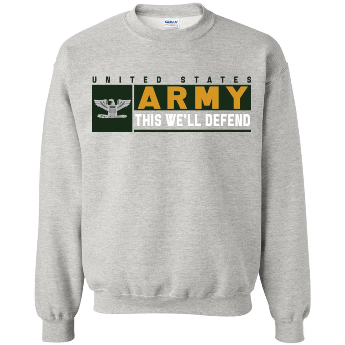 US Army O-6 This We Will Defend Long Sleeve - Pullover Hoodie-TShirt-Army-Veterans Nation