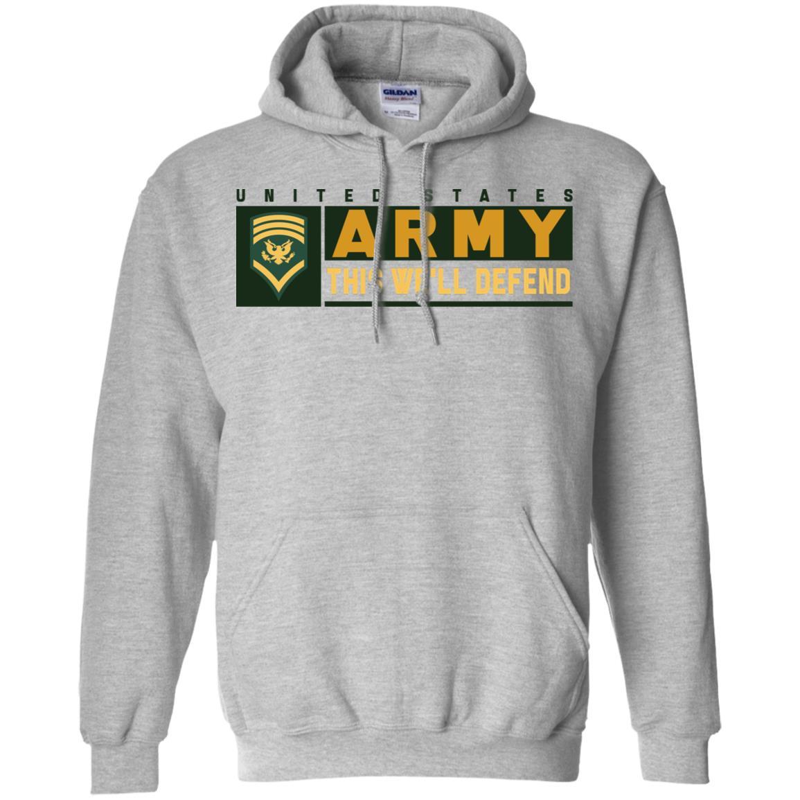 US Army E-8 SPC This We Will Defend T-Shirt On Front For Men-TShirt-Army-Veterans Nation
