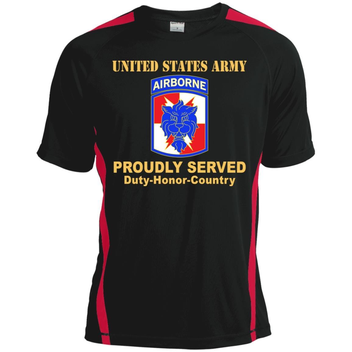 US ARMY 35TH SIGNAL BRIGADE W AIRBORNE TAB- Proudly Served T-Shirt On Front For Men-TShirt-Army-Veterans Nation