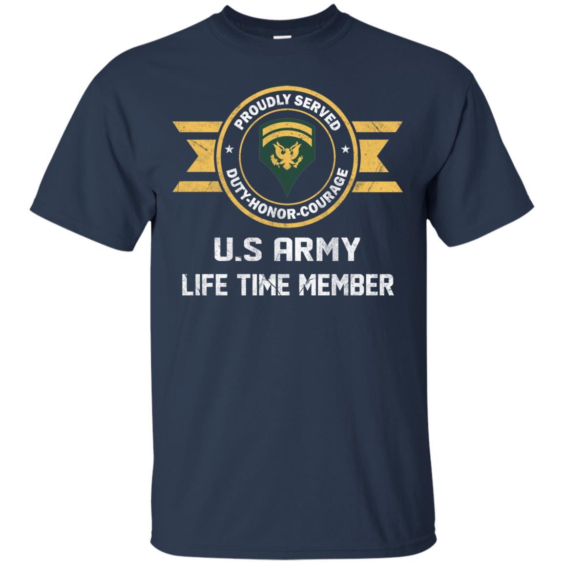 Life Time Member - US Army E-6 SPC E6 Specialist Ranks Men T Shirt On Front-TShirt-Army-Veterans Nation