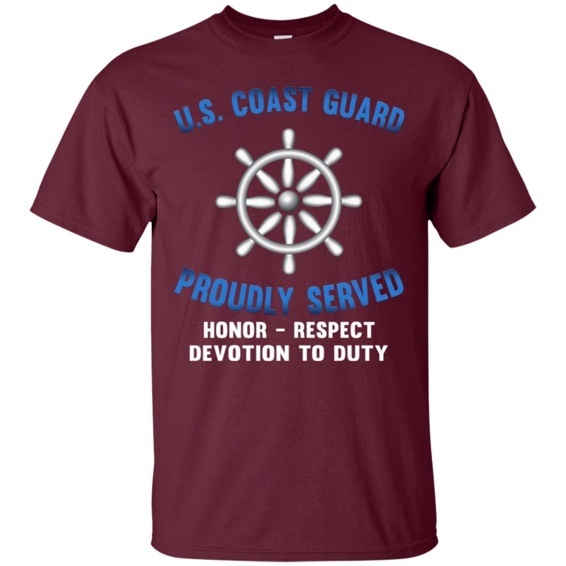 US Coast Guard Quartermaster QM Logo Proudly Served T-Shirt For Men On Front-TShirt-USCG-Veterans Nation