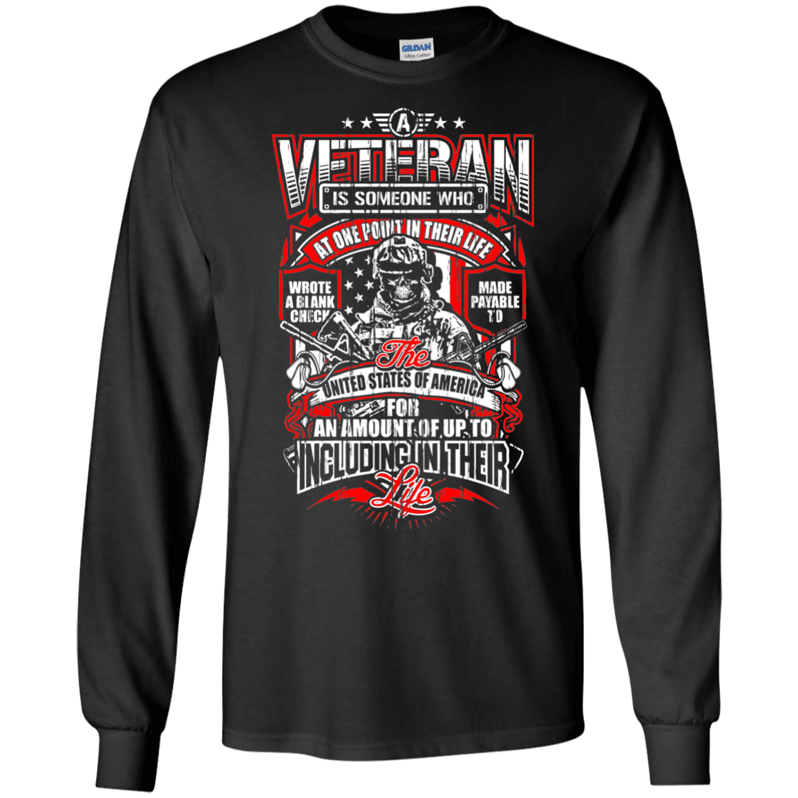 Military T-Shirt "A Veteran Men" Front-TShirt-General-Veterans Nation
