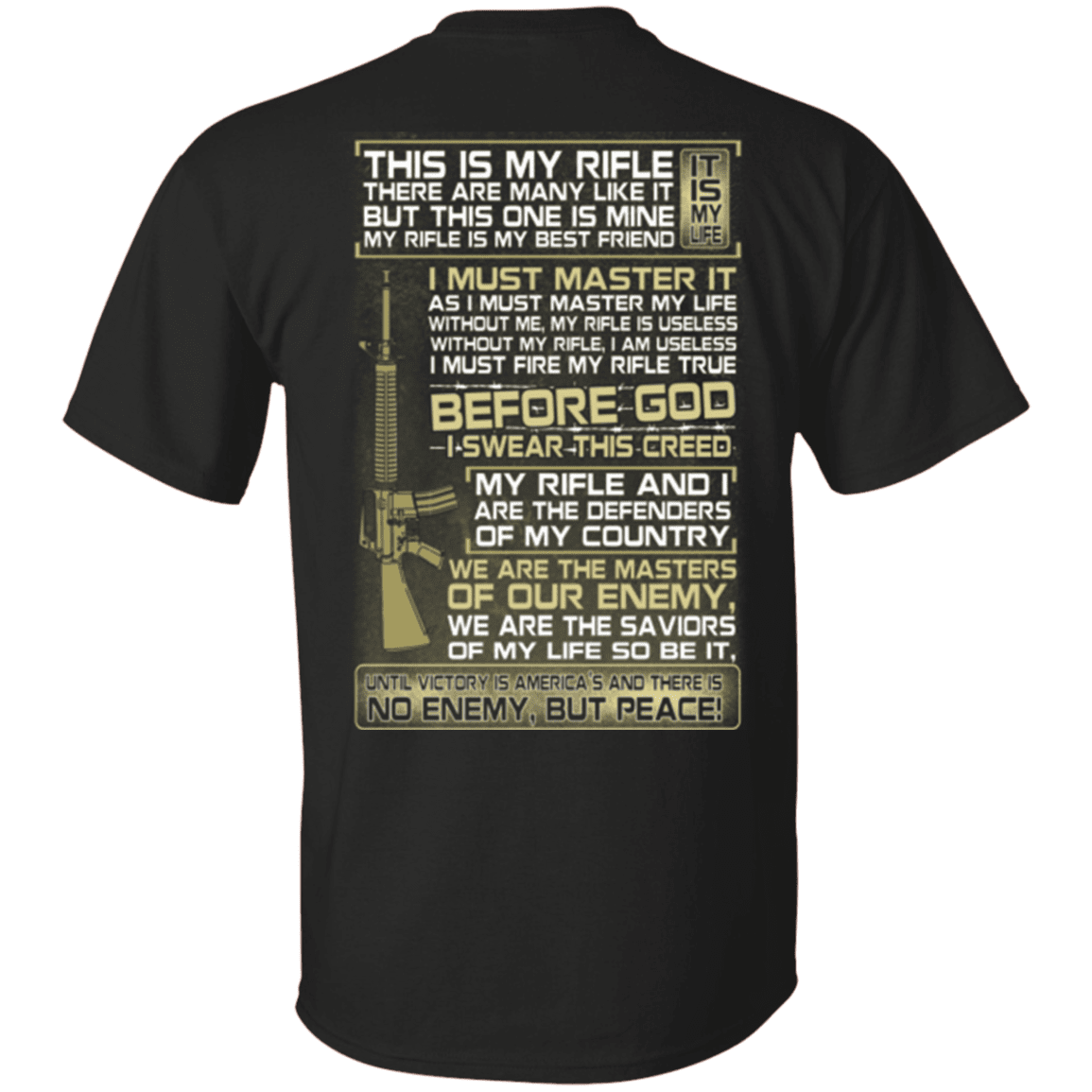 Military T-Shirt "Veteran - This is My Rifle I Must Master It"-TShirt-General-Veterans Nation