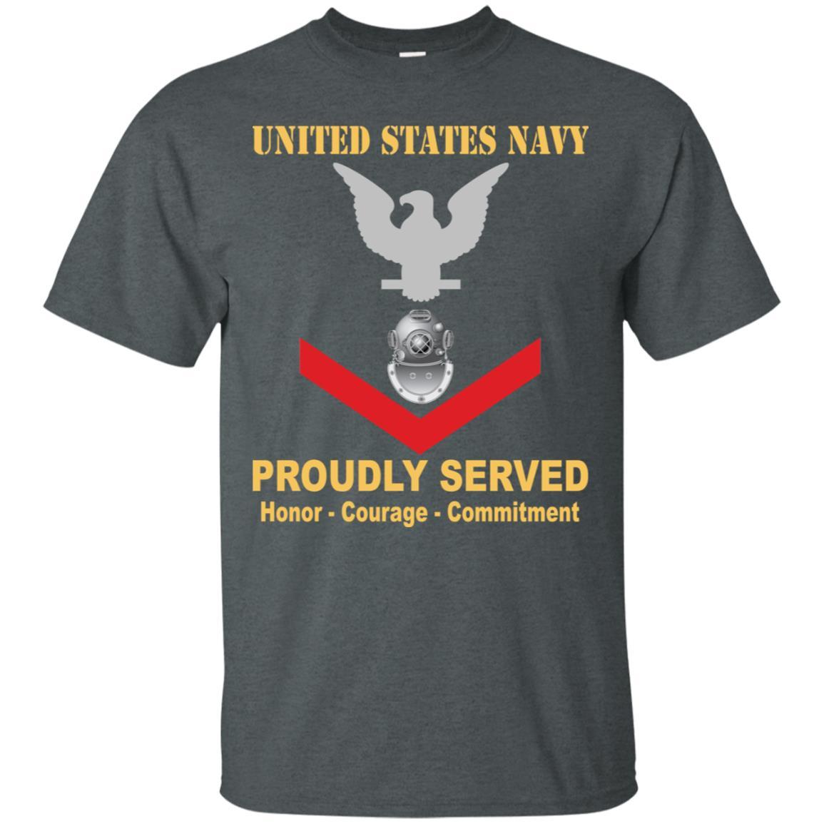 Navy Diver Navy ND E-4 Rating Badges Proudly Served T-Shirt For Men On Front-TShirt-Navy-Veterans Nation