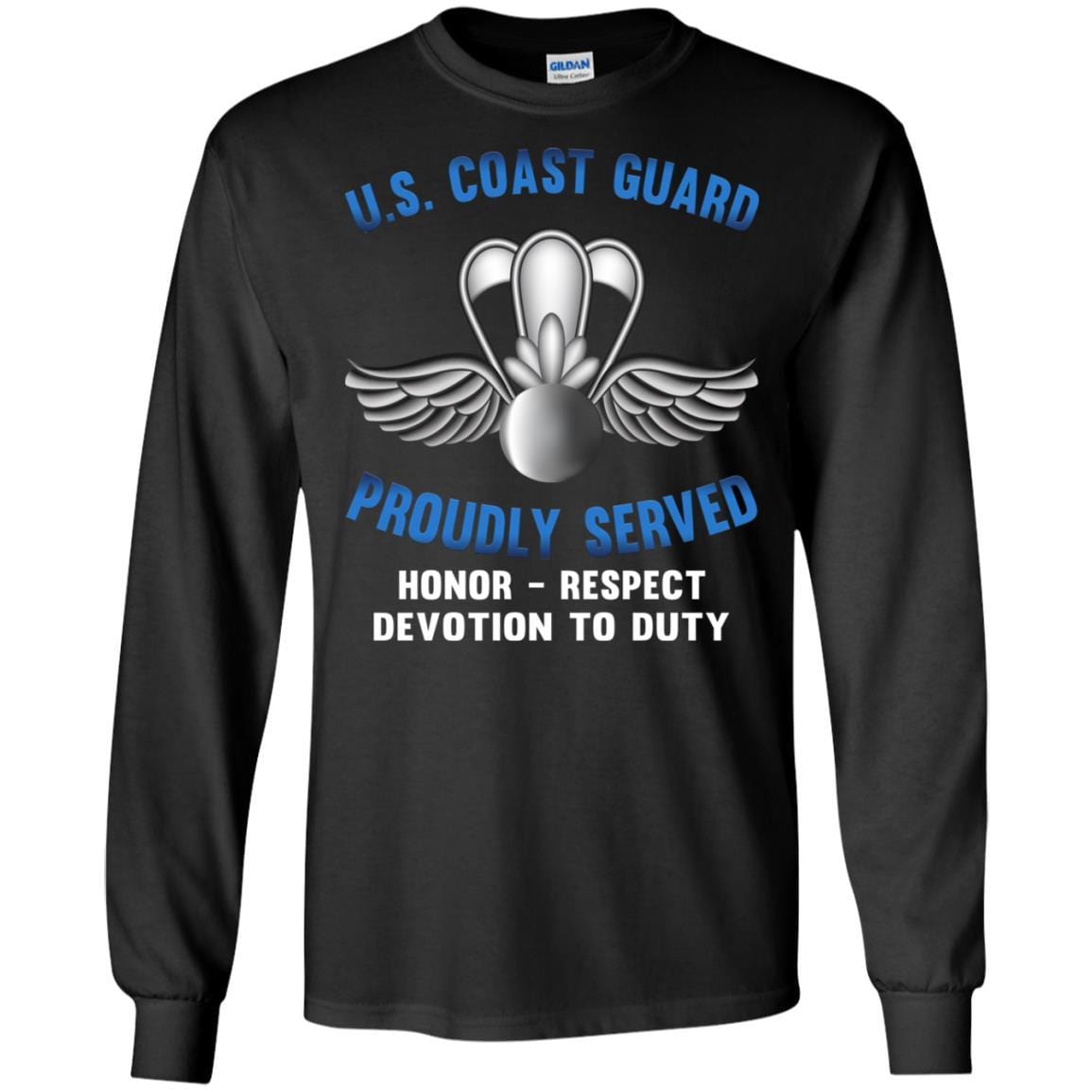 US Coast Guard Aviation Survival Technician AST Proudly Served T-Shirt For Men On Front-TShirt-USCG-Veterans Nation