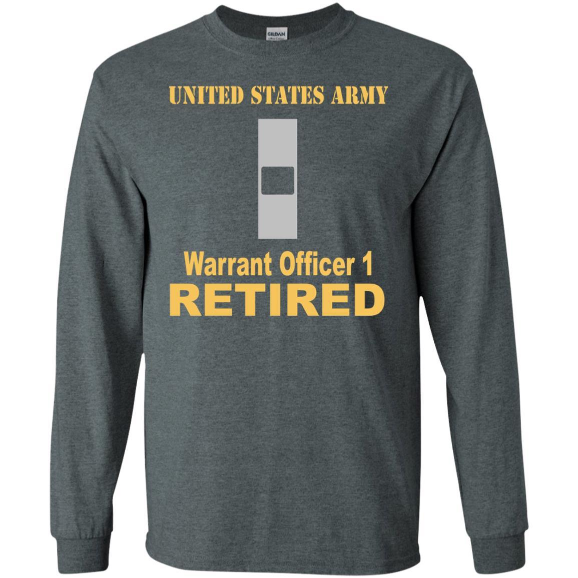 US Army W-1 Warrant Officer 1 W1 WO1 Warrant Officer Retired Men T Shirt On Front-TShirt-Army-Veterans Nation